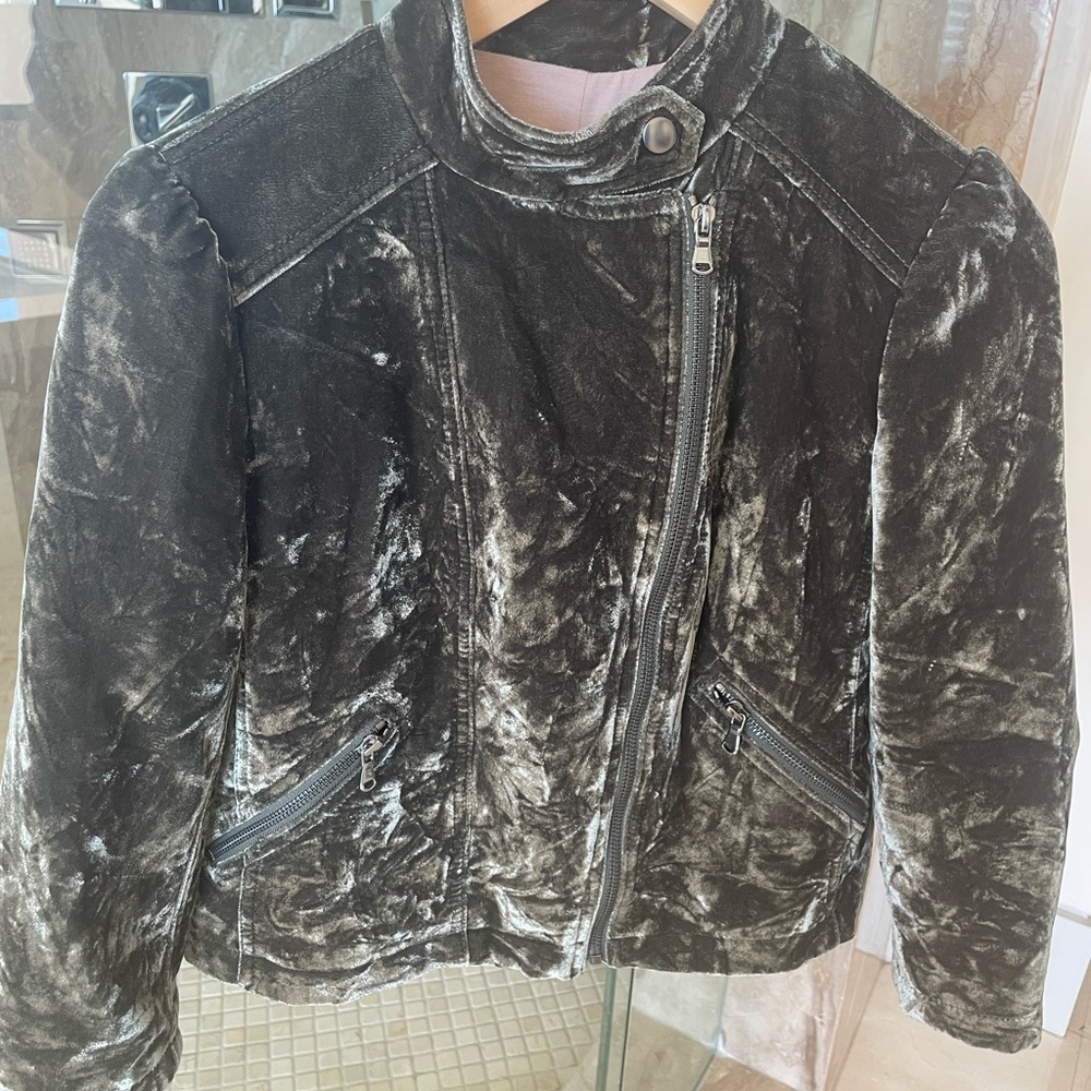 Rebecca Taylor Black Velvet Moto Jacket